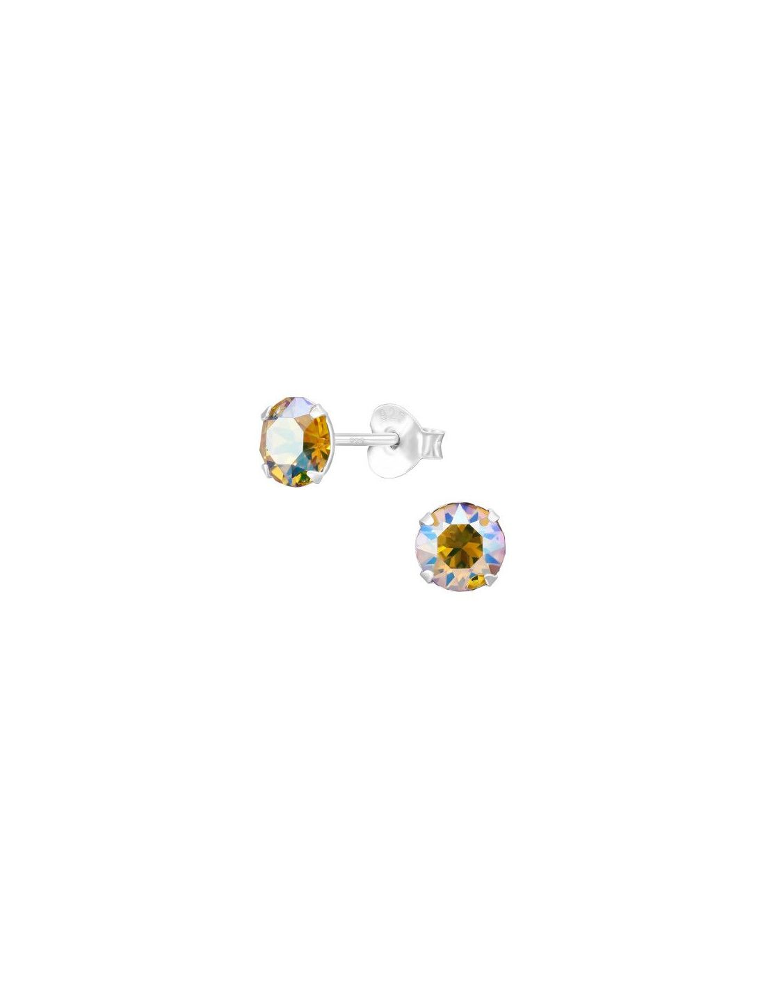 Aros de Plata Round Light Topaz...