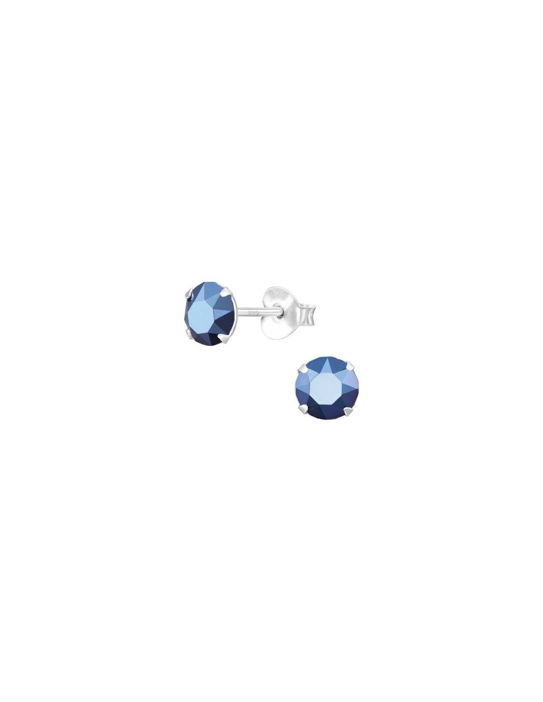 Aros de Plata Round Metallic Blue 5.3...