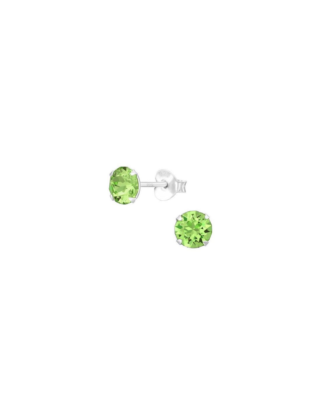 Aros de Plata Round Peridot 5.3 mm x...
