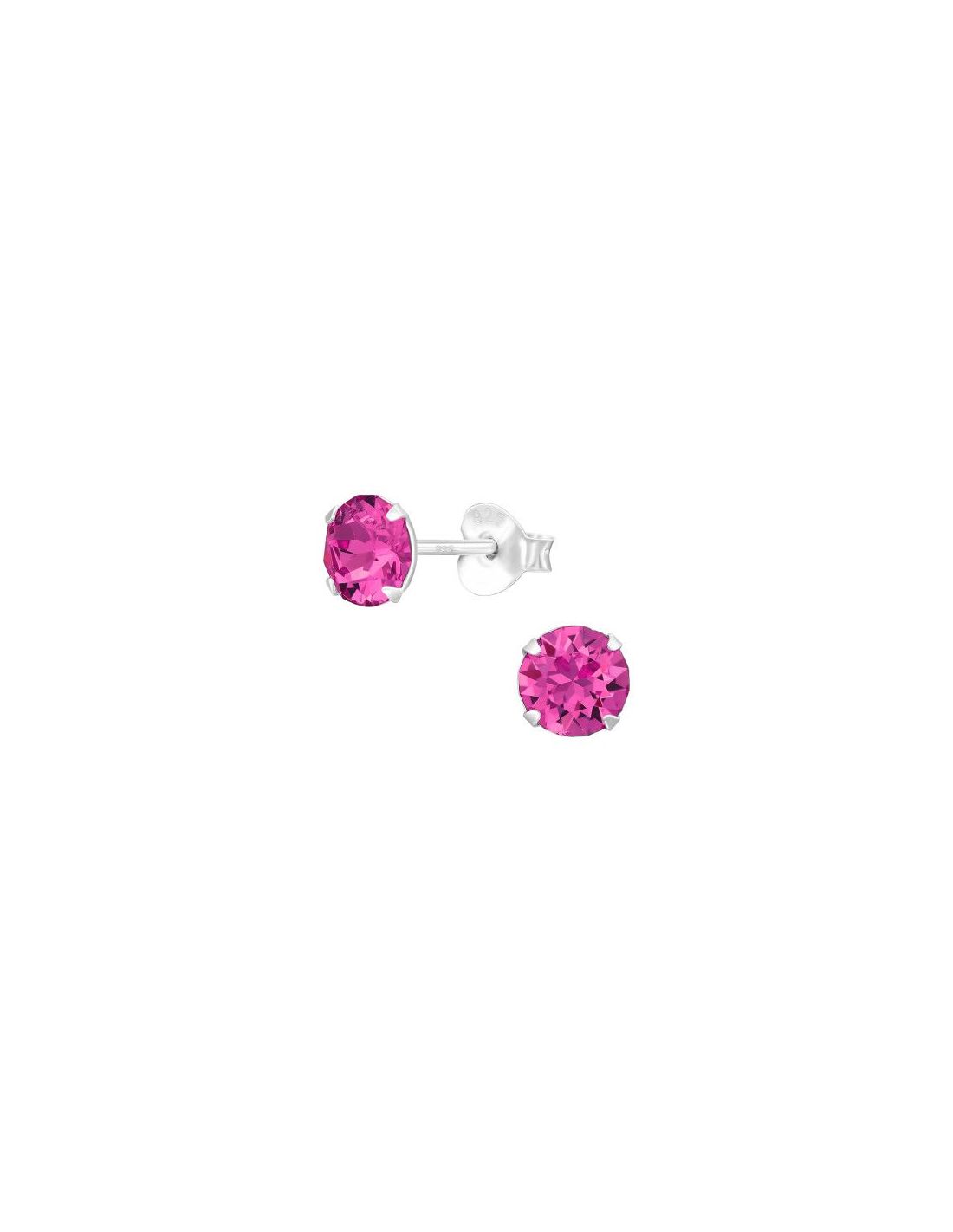 Aros de Plata Round Rose 5.3 mm x 5.3 mm