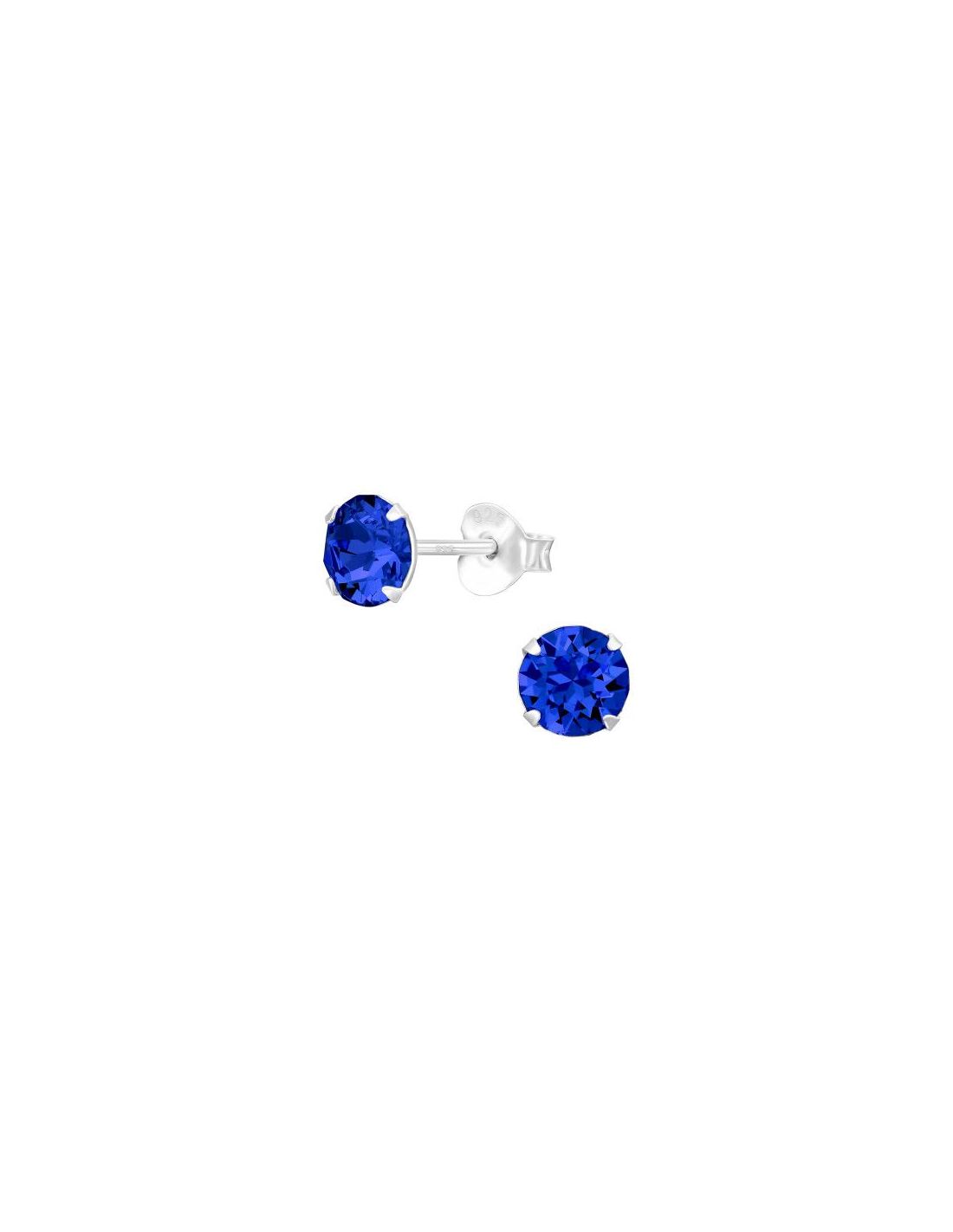 Aros de Plata Round Sapphire 5.3 mm x...