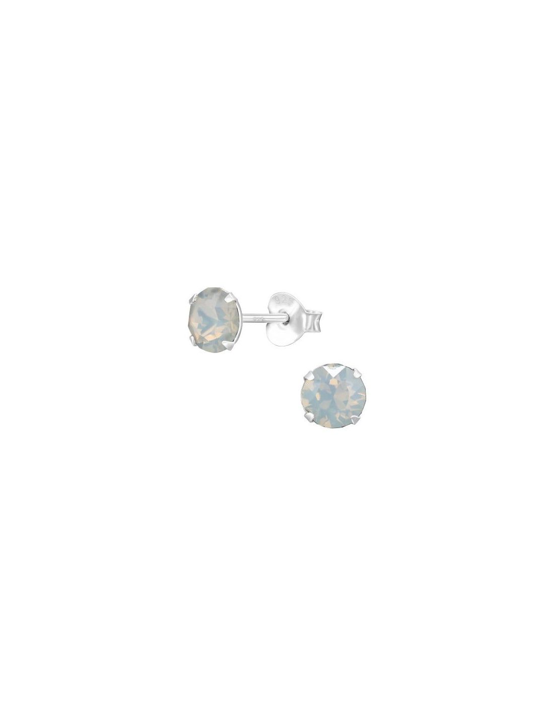 Aros de Plata Round White Opal 5.3 mm...