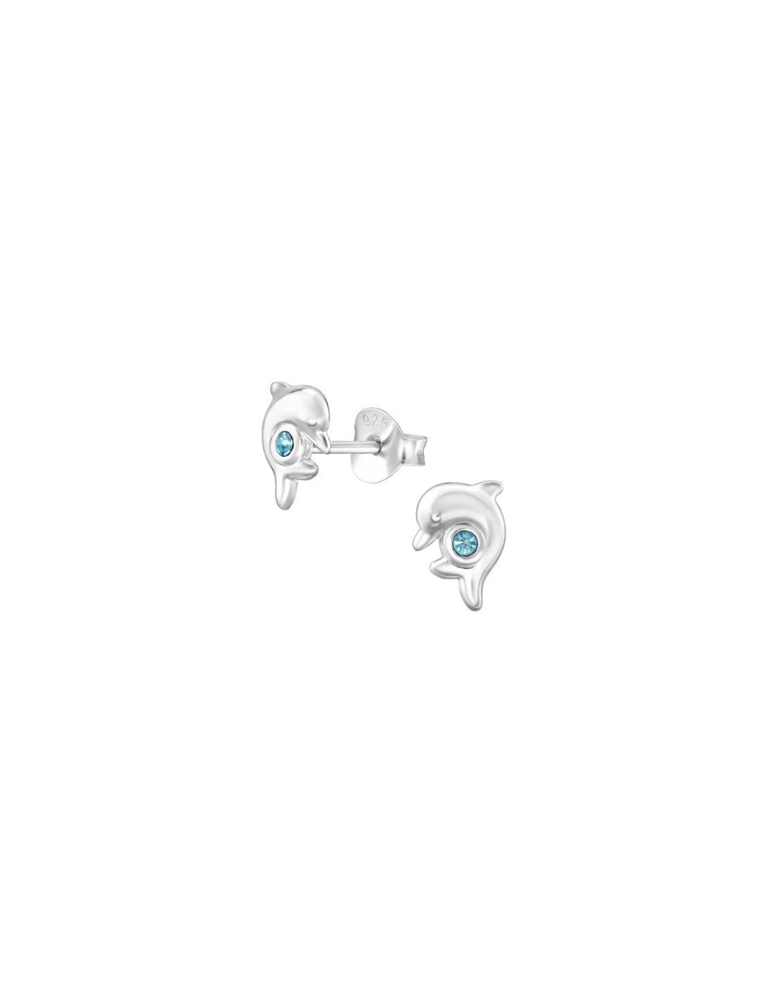 Aros de Plata Dolphin 7Mm Aqua...