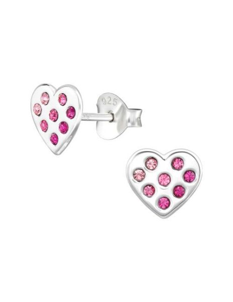 Aros de Plata Heart Crystal...