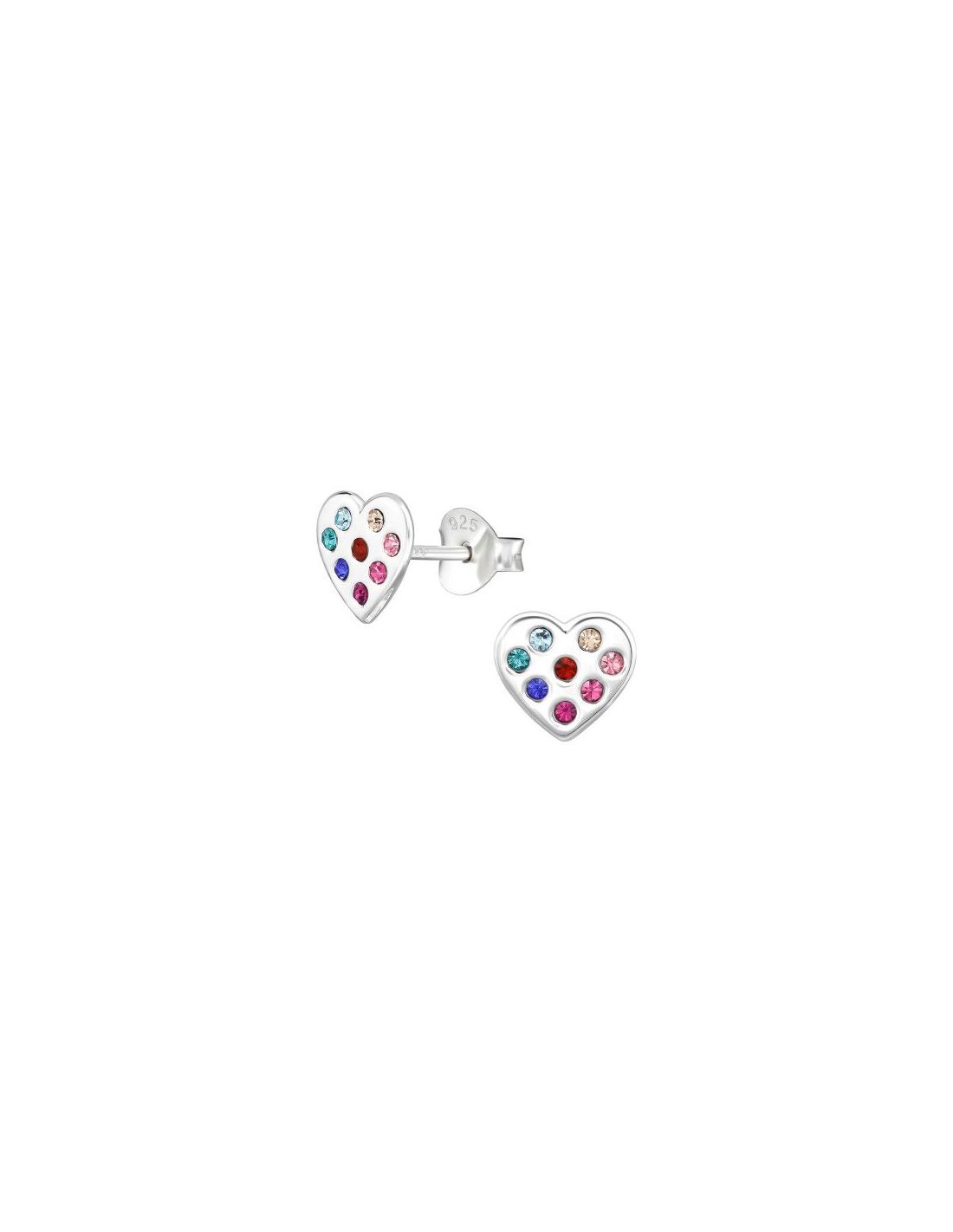 Aros de Plata Heart Crystal 7.5 mm x...