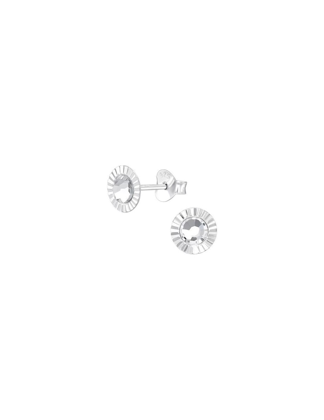 Aros de Plata Circle Crystal 6.5 mm x...