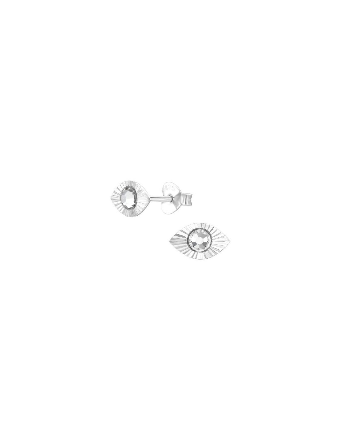 Aros de Plata Evil Eye Crystal 8.5 mm...