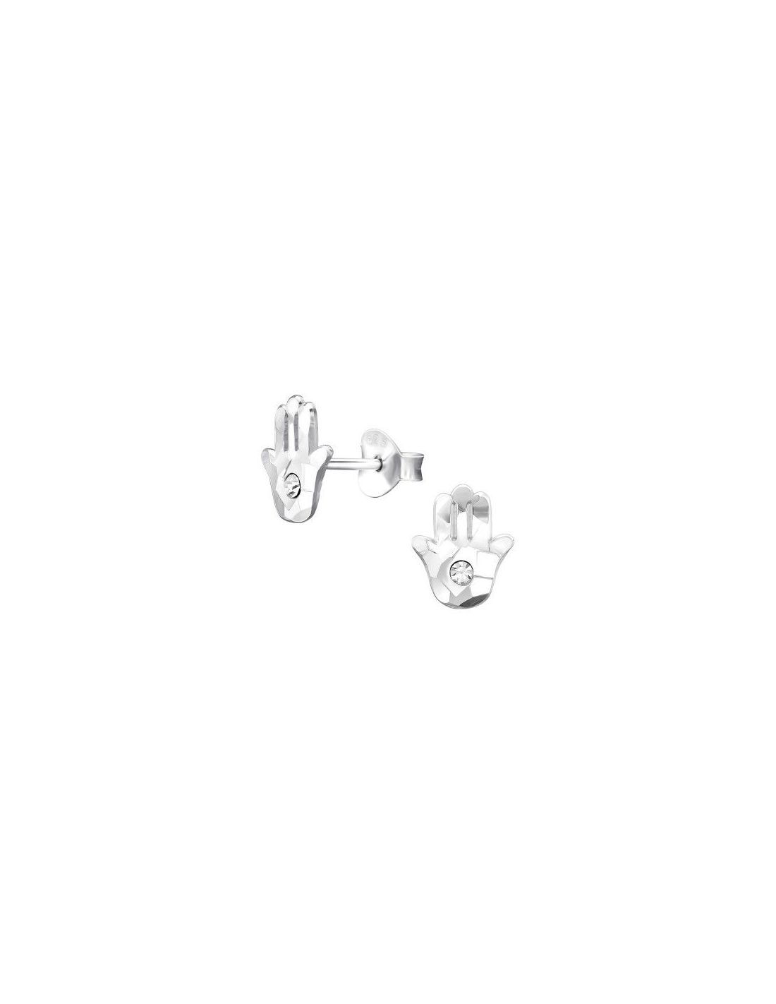 Aros de Plata Hamsa Crystal 6.8 mm x...