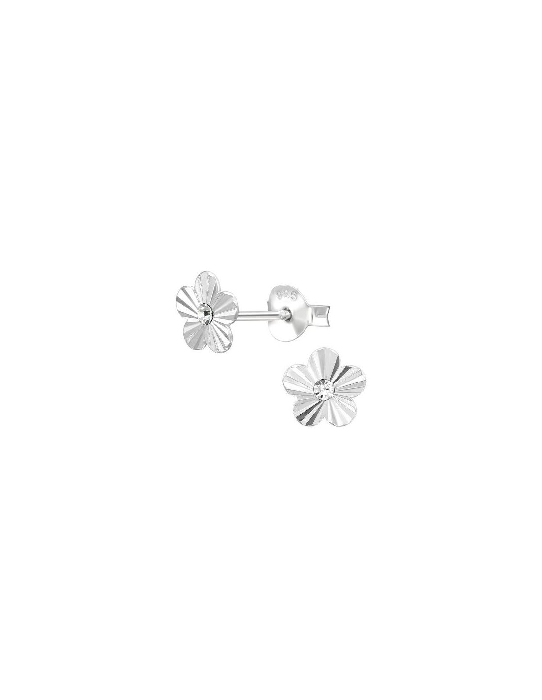 Aros de Plata Flower Crystal 6.3 mm x...