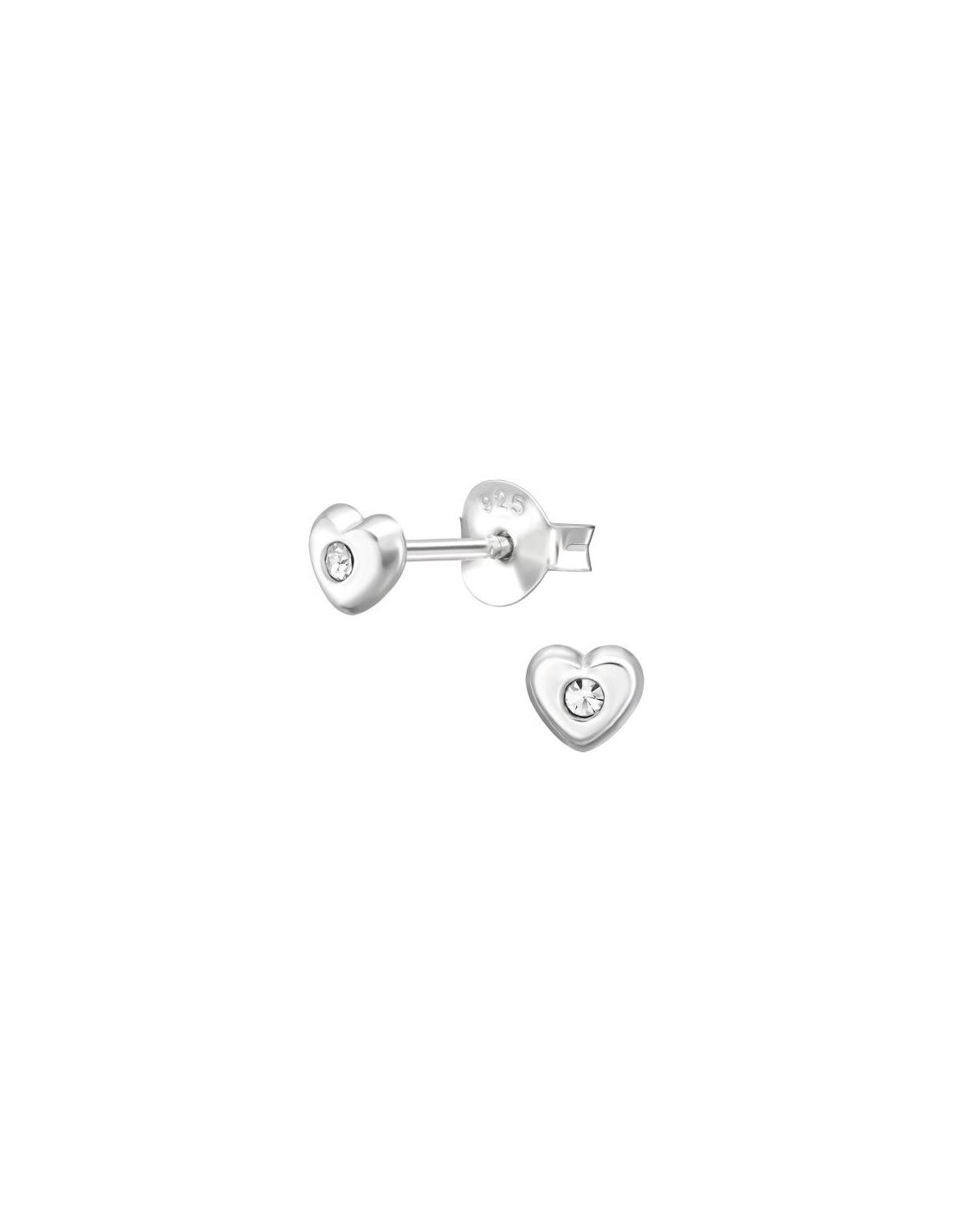 Aros de Plata 3D Heart Crystal 4.2 mm...