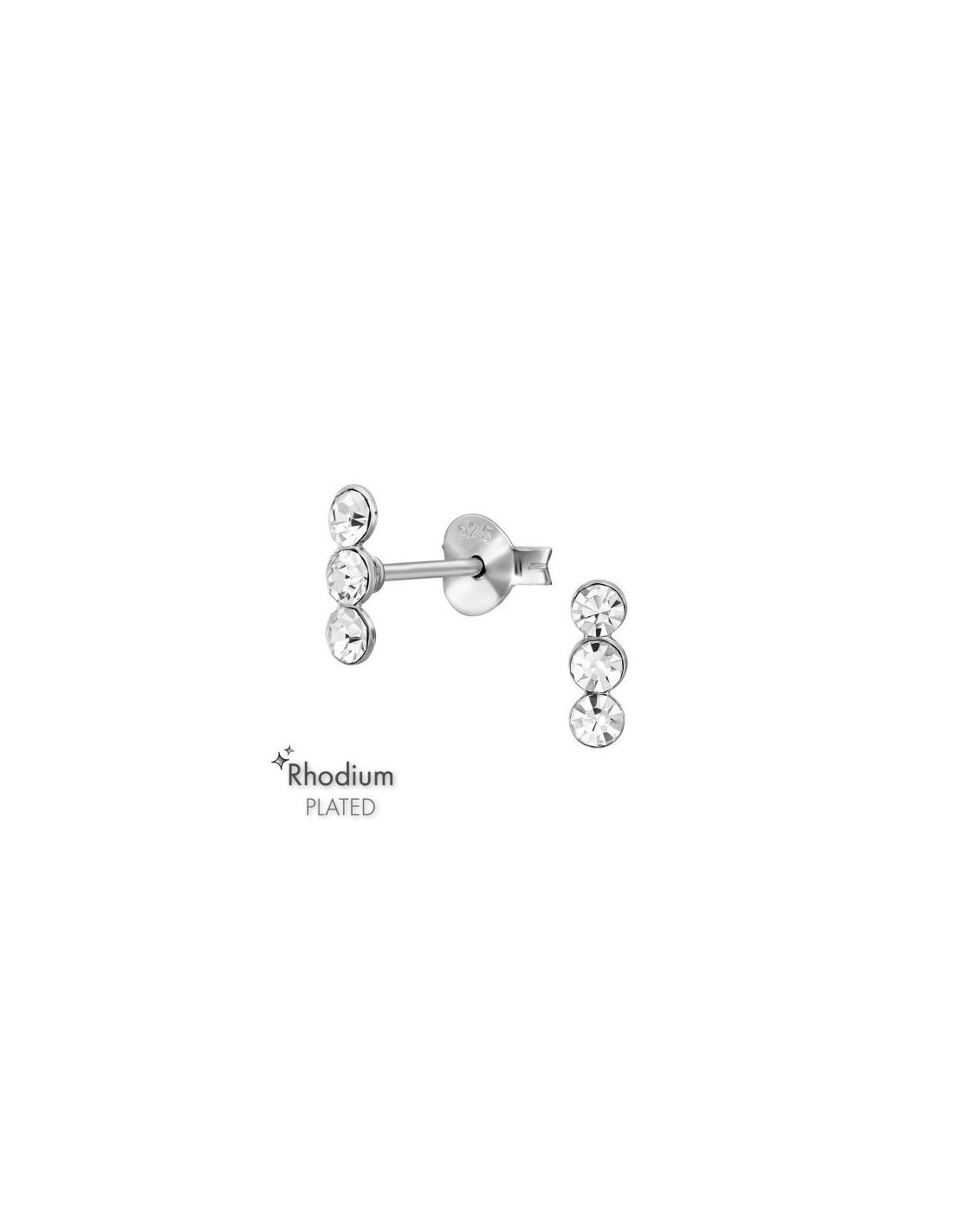 Aros de Plata Circles Crystal 3 mm x...
