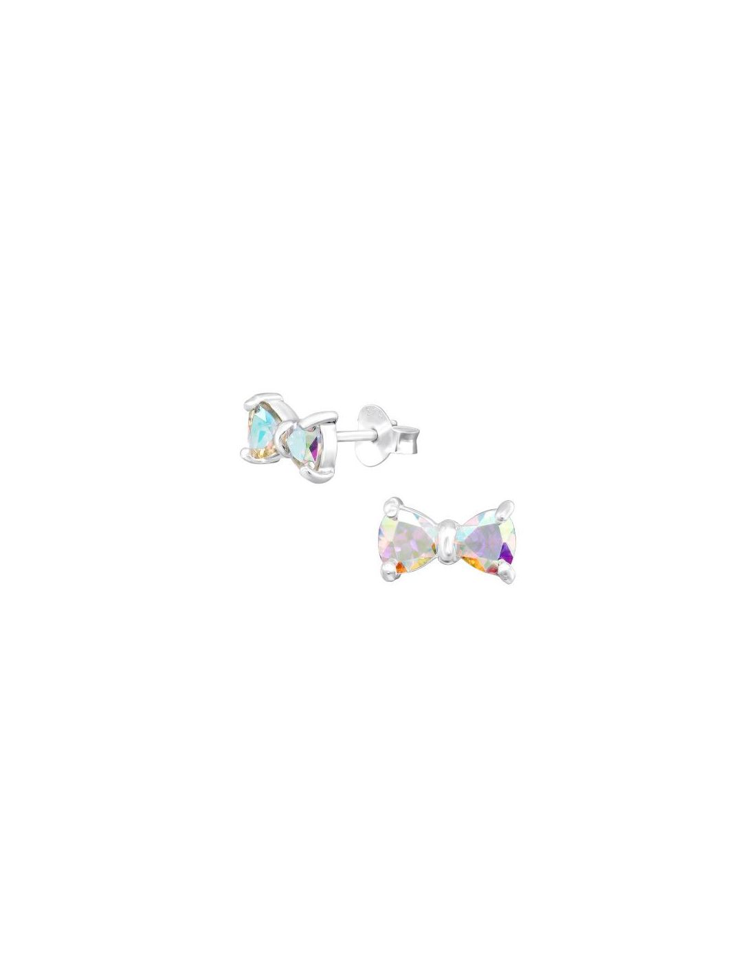 Aros de Plata Bow Tie AB CZ Crystal...