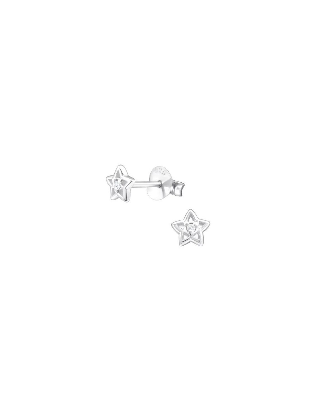 Aros de Plata Star CZ Crystal 5 mm x...