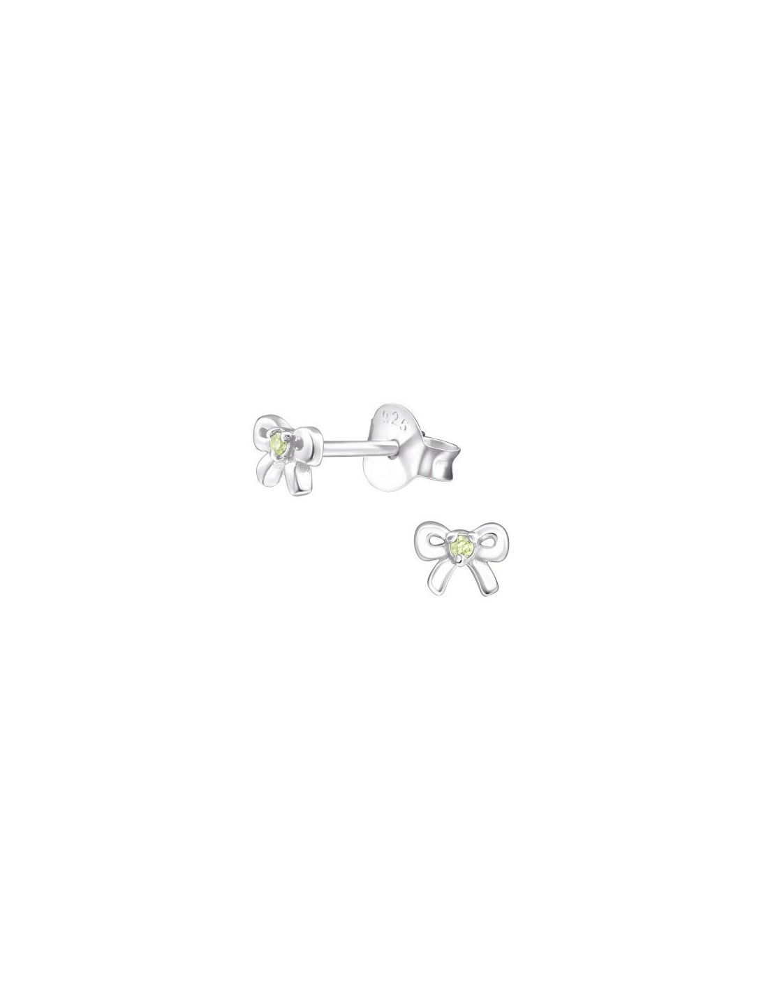Aros de Plata Bow CZ Peridot 5 mm x...