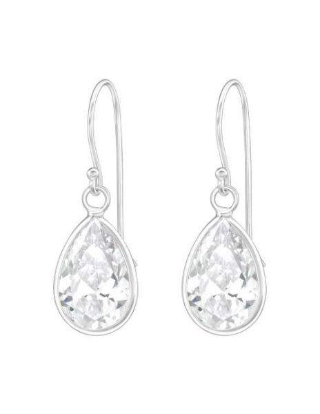 Aros de Plata Pear Cubic...