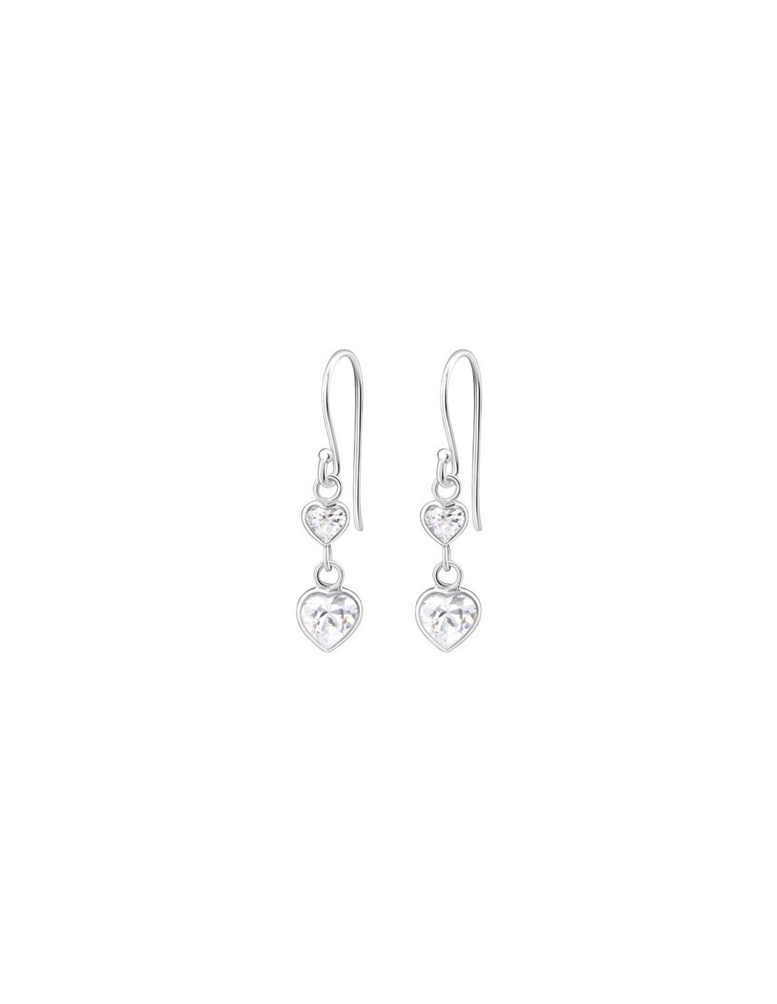 Aros de Plata Hanging Hearts Cubic...