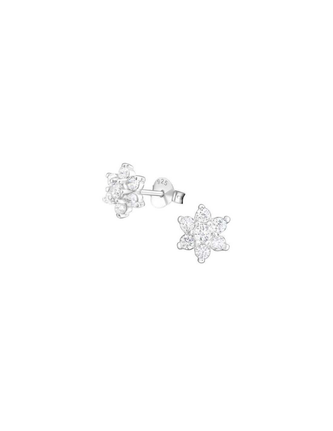 Aros de Plata Flower Cubic Zirconia 7...