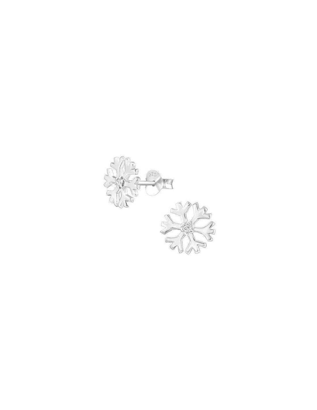 Aros de Plata Snowflake Cubic...