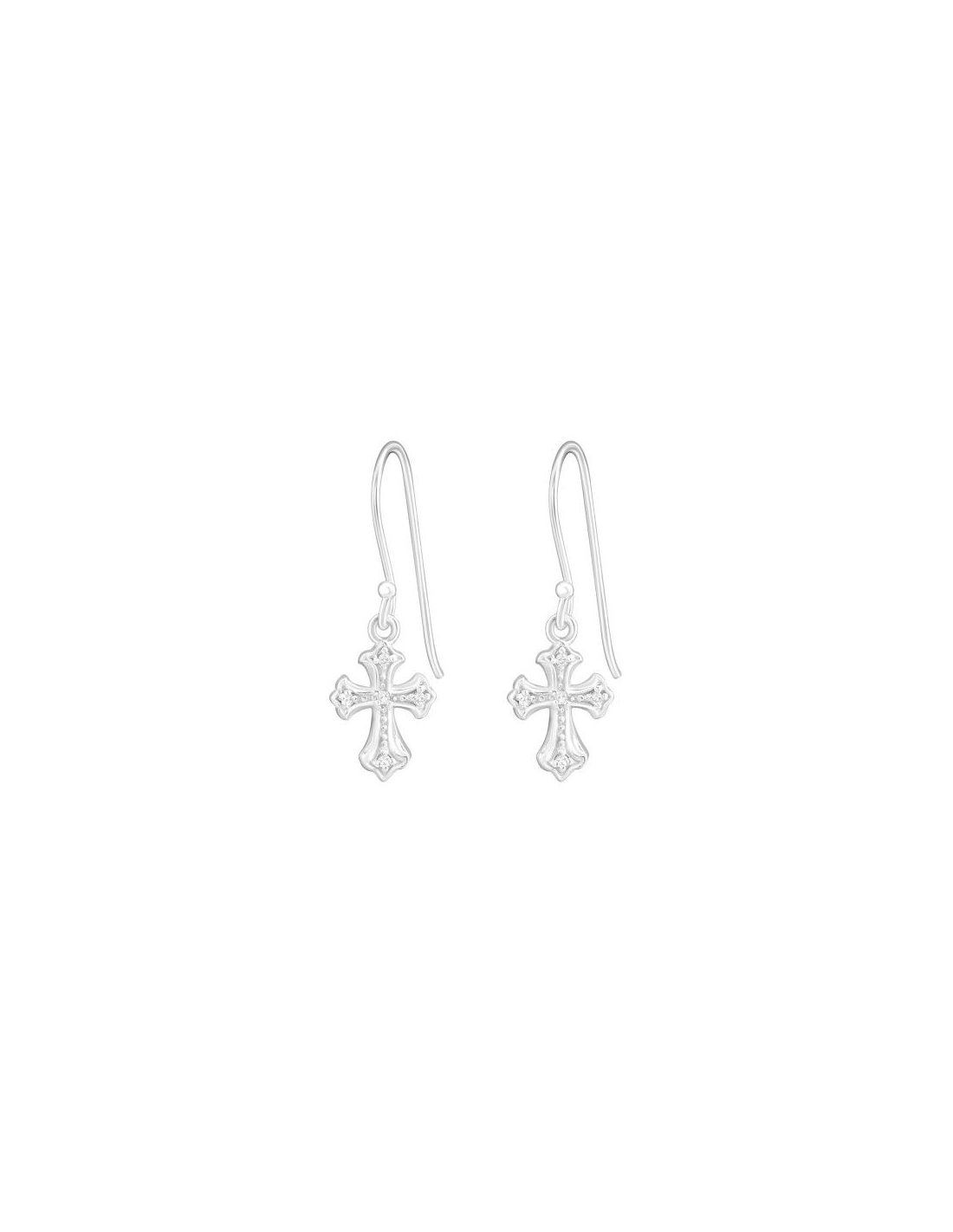 Aros de Plata Cross Cubic Zirconia 8...