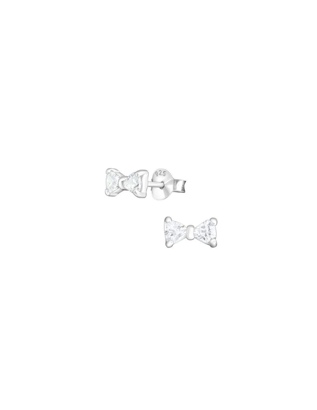 Aros de Plata Bow Tie Cubic Zirconia...