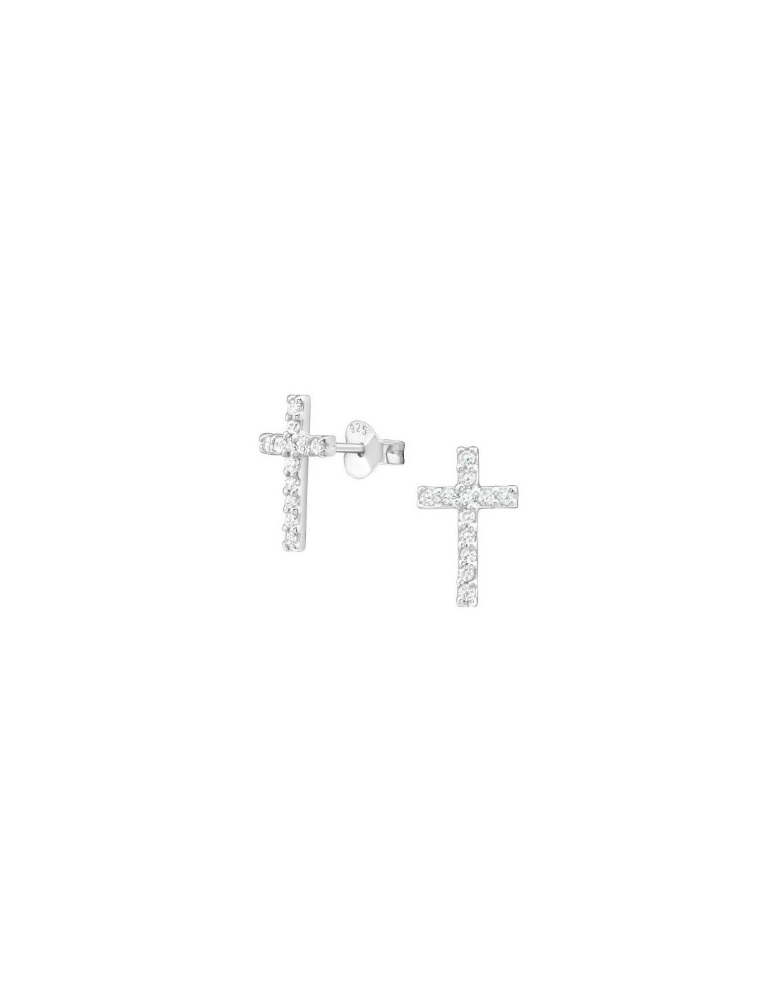 Aros de Plata Cross Cubic Zirconia 8...