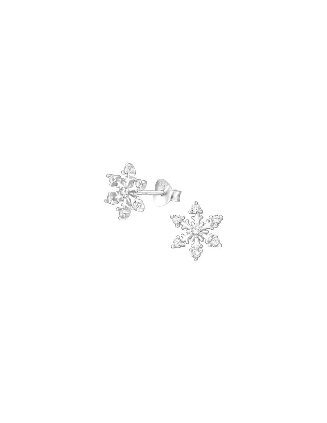 Aros de Plata Snowflake Cubic...