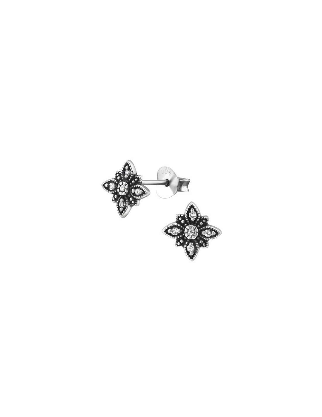 Aros de Plata Flower Cubic Zirconia 8...