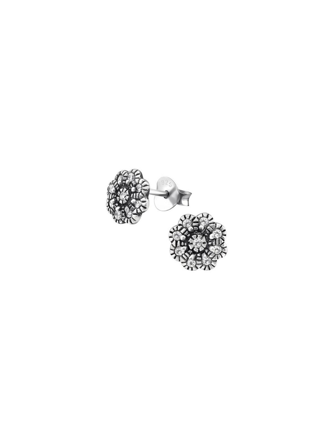 Aros de Plata Flower Cubic Zirconia 7...