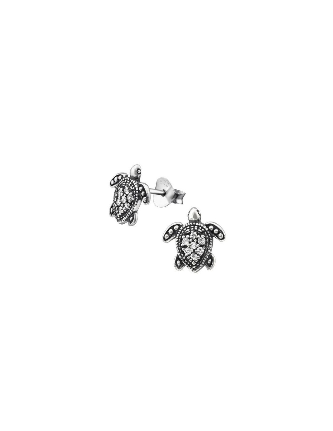 Aros de Plata Turtle Cubic Zirconia...