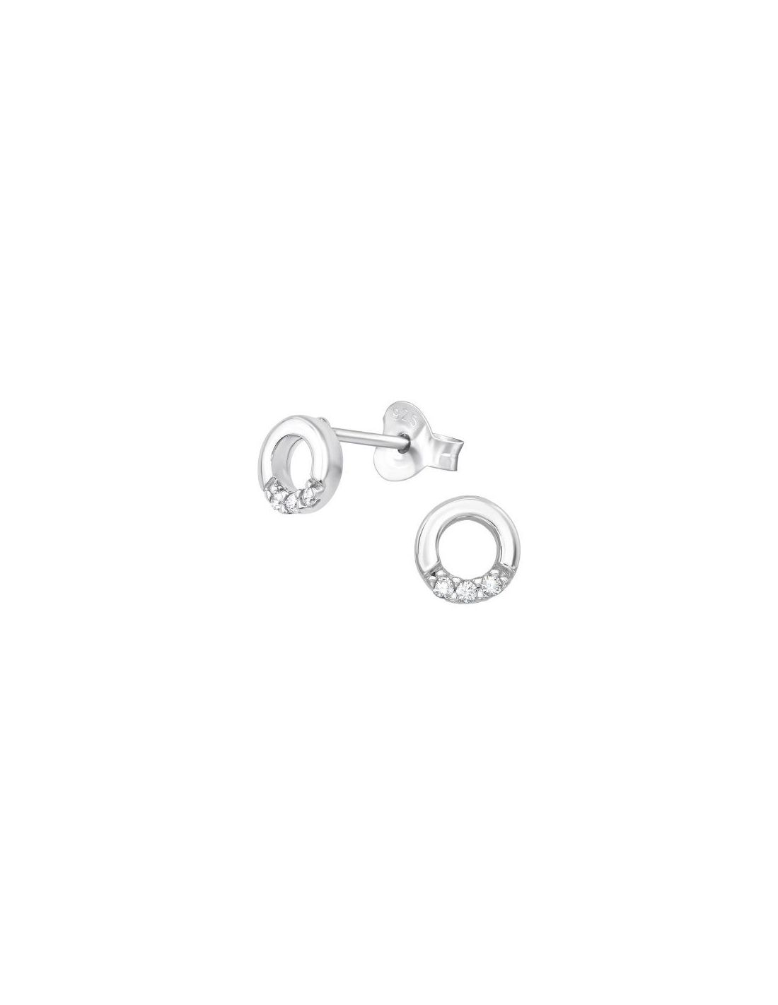 Aros de Plata Round Cubic Zirconia 6...
