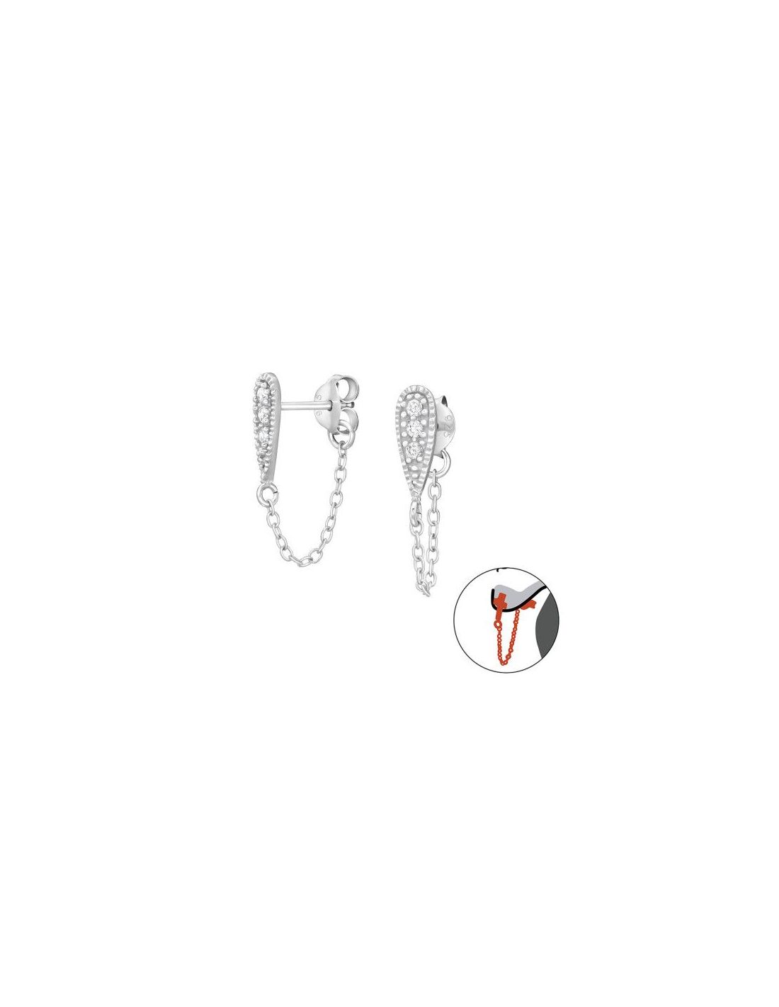 Aros de Plata Pear Cubic Zirconia 3.5...
