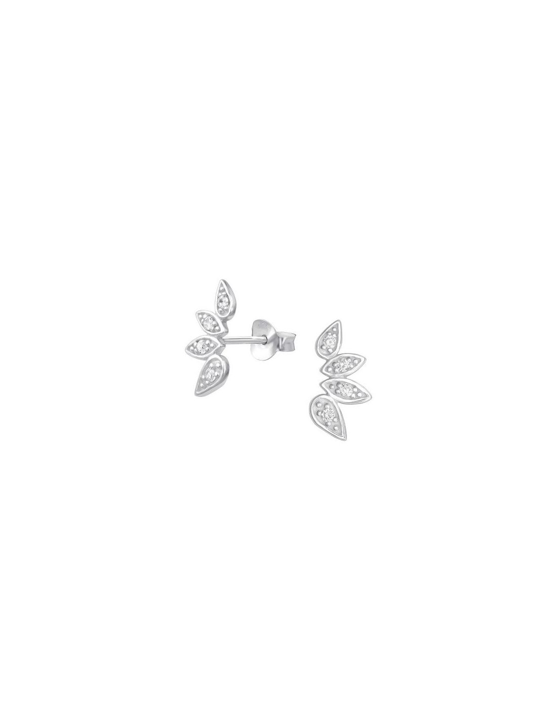 Aros de Plata Leaf Cubic Zirconia 13...