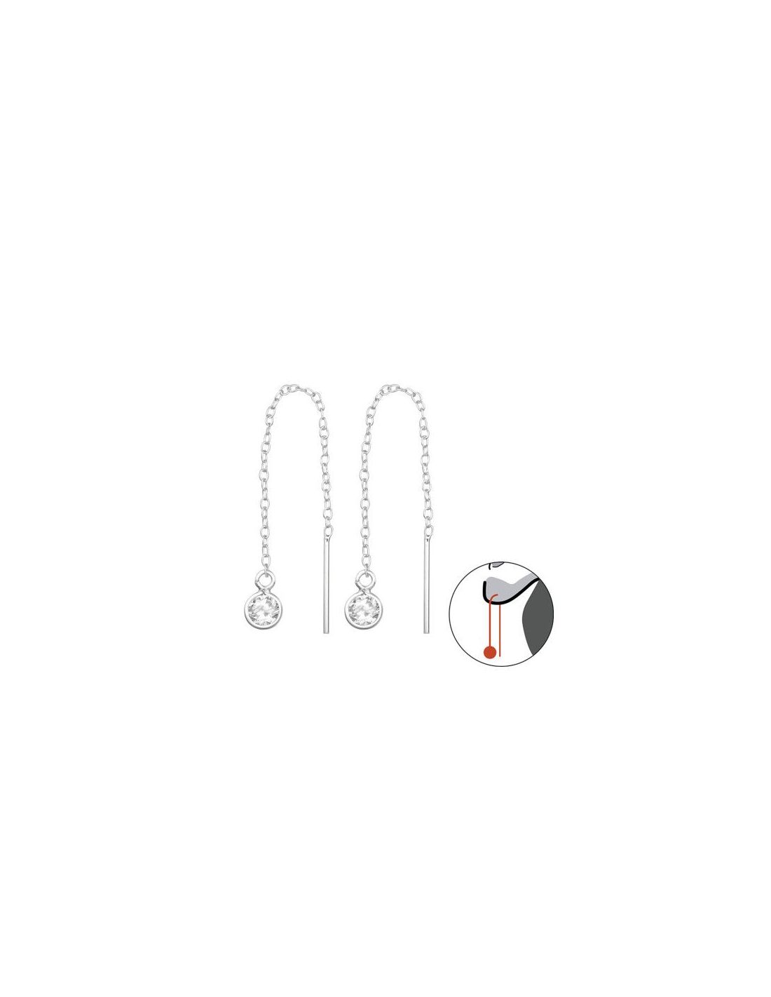 Aros de Plata Thread Through Round...