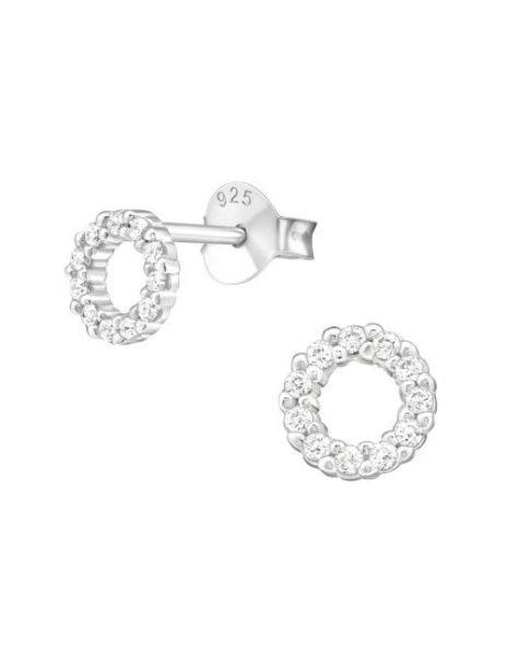 Aros de Plata Circle Cubic...