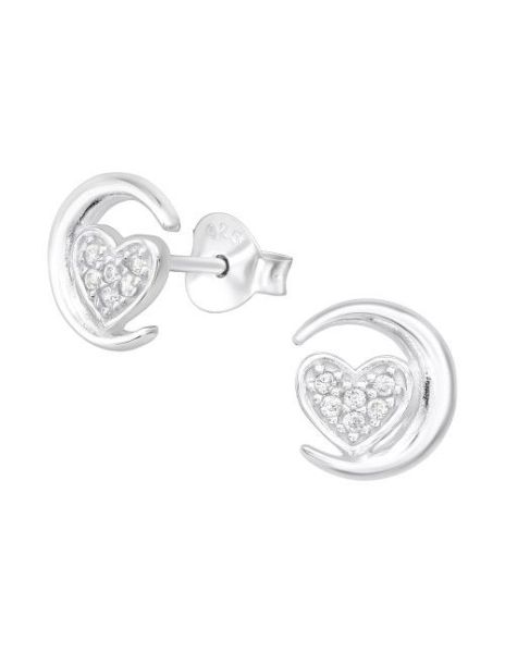 Aros de Plata Moon & Heart...