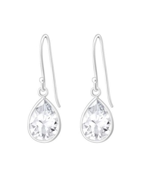 Aros de Plata Pear Cubic...