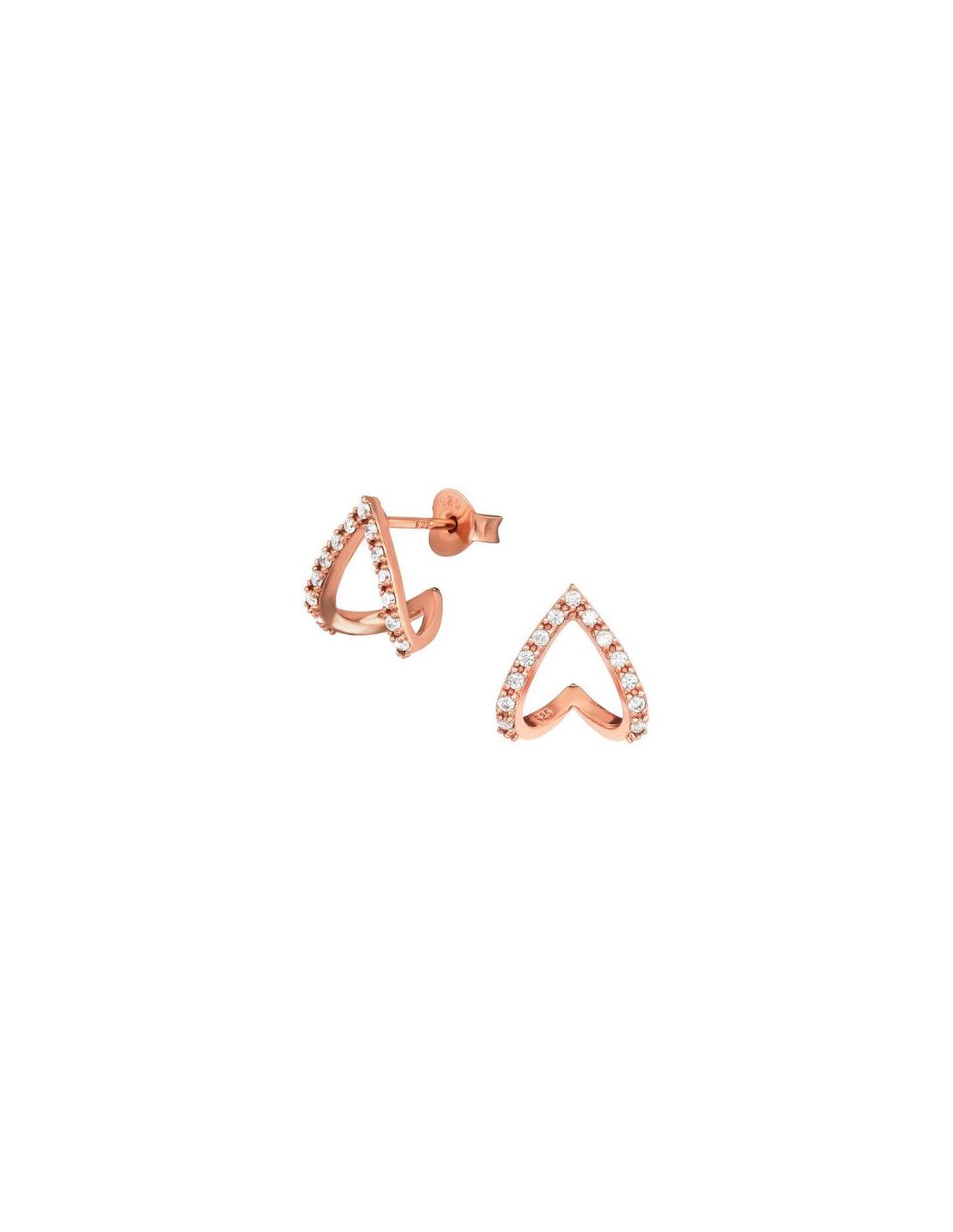 Aros de Plata Heart Cubic Zirconia 10...