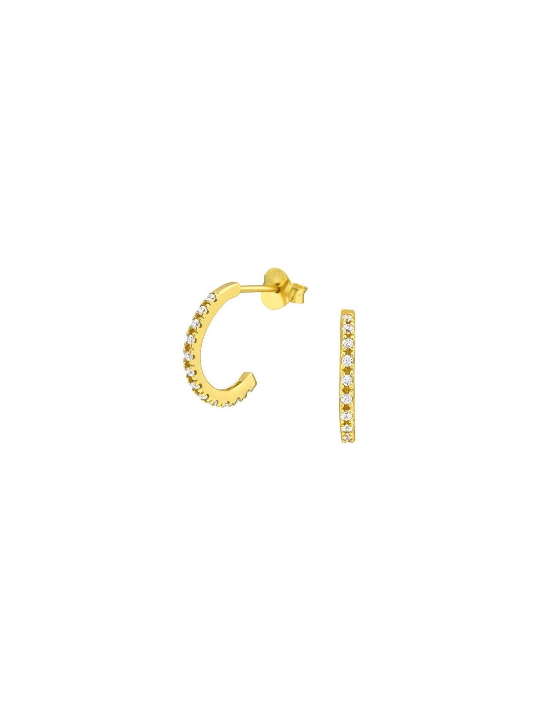 Aros de Plata Curved Cubic Zirconia...