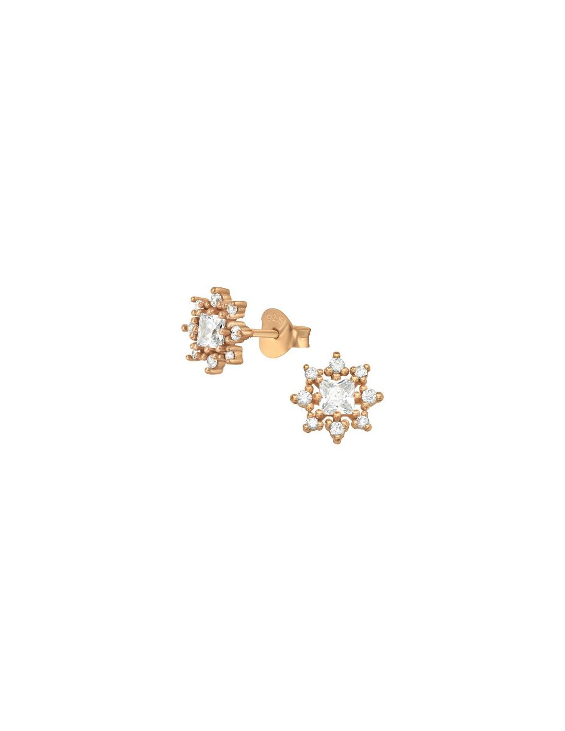 Aros de Plata Sparkling Cubic...
