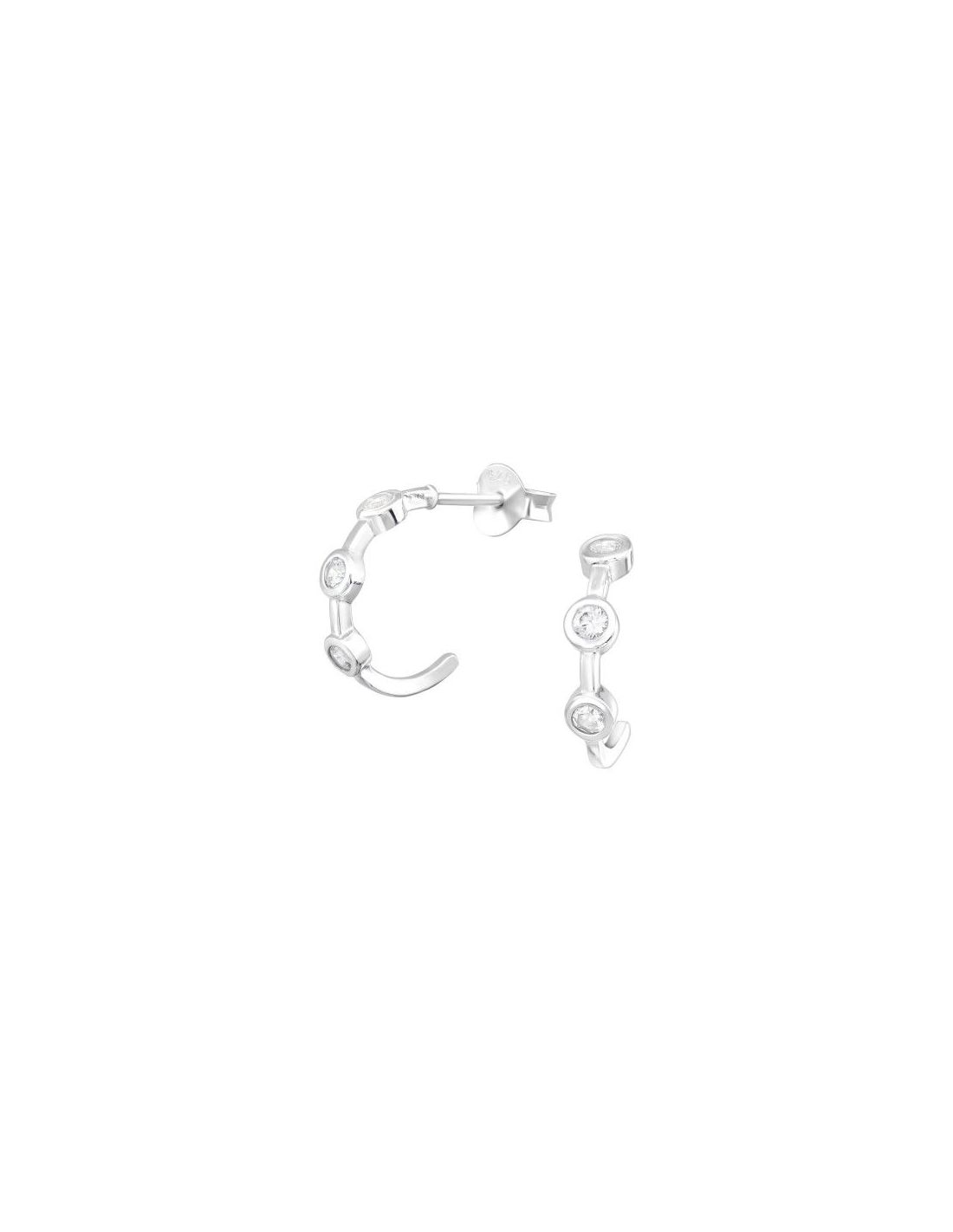 Aros de Plata Half Hoop Cubic...