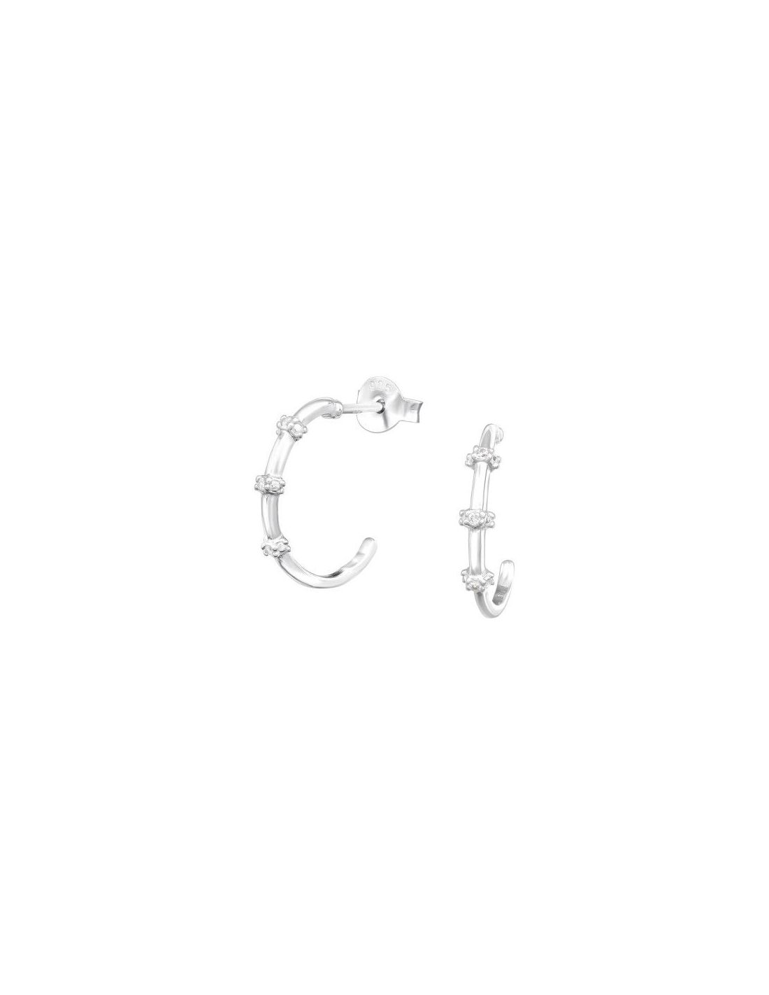 Aros de Plata Half Hoop Cubic...