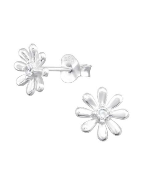 Aros de Plata Flower Cubic...