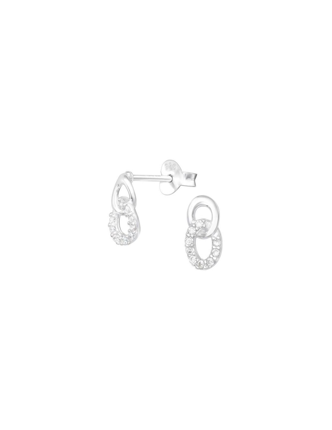 Aros de Plata Circle Links Cubic...