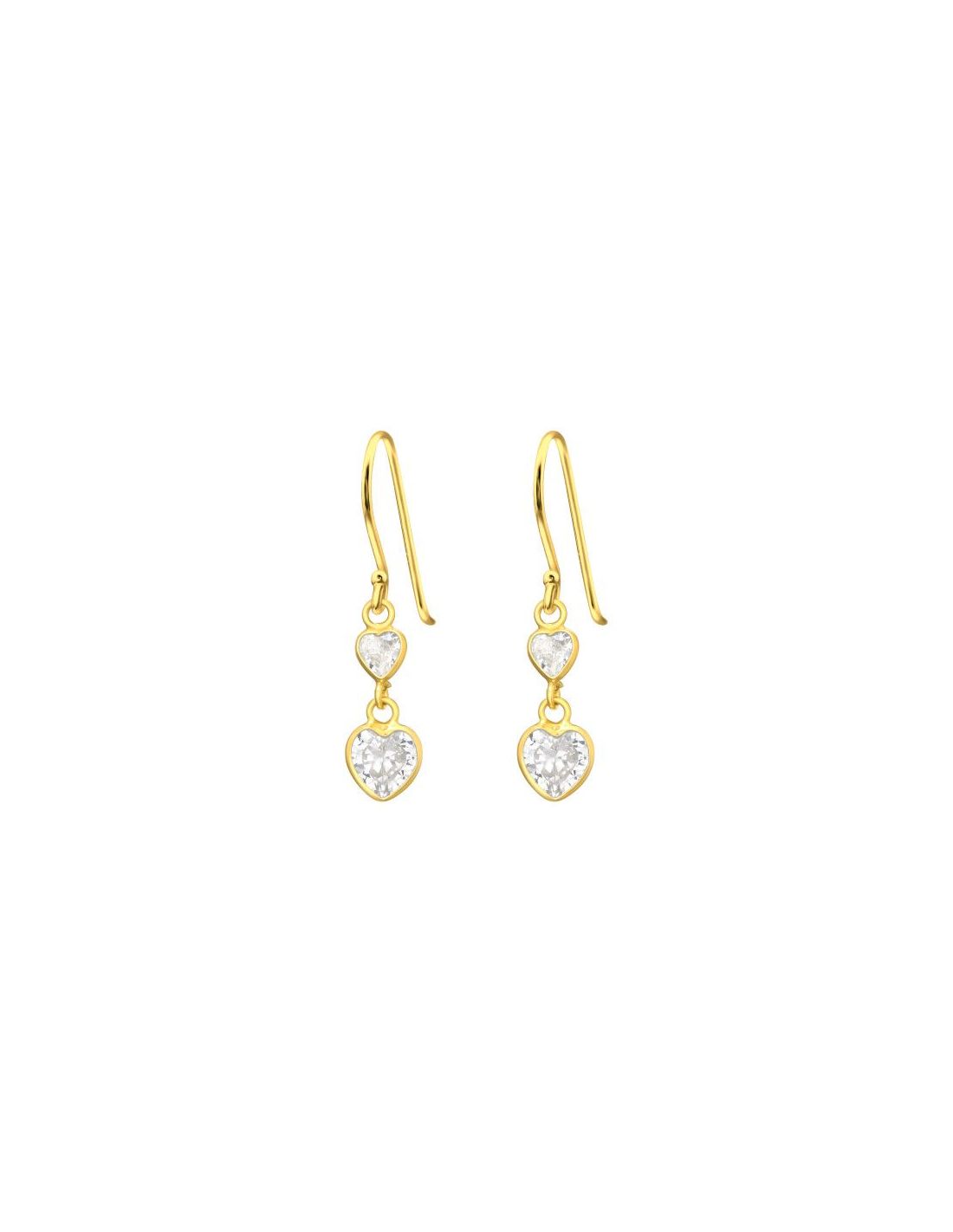 Aros de Plata Hanging Hearts Cubic...