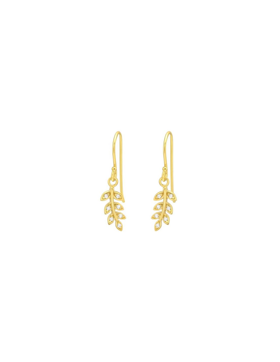 Aros de Plata Leaves Cubic Zirconia 6...