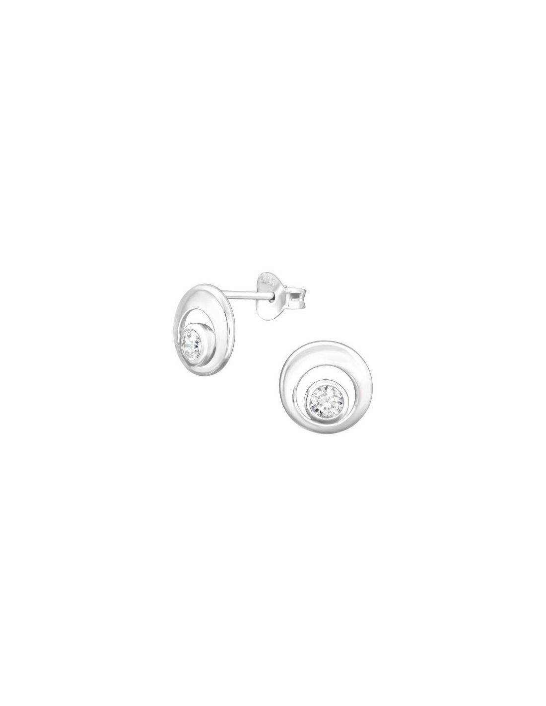 Aros de Plata Round Cubic Zirconia...
