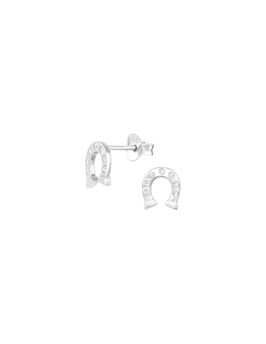 Aros de Plata Horseshoe Cubic...