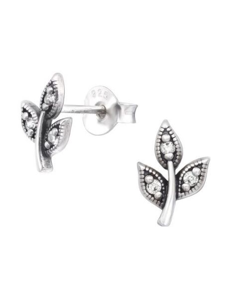 Aros de Plata Leaves Cubic...