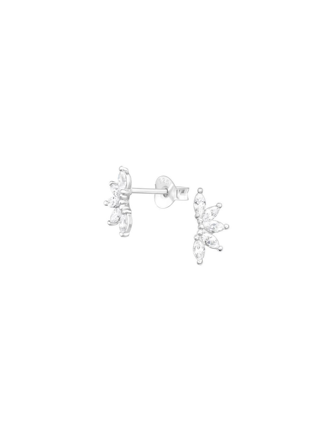 Aros de Plata Leaves Cubic Zirconia 5...