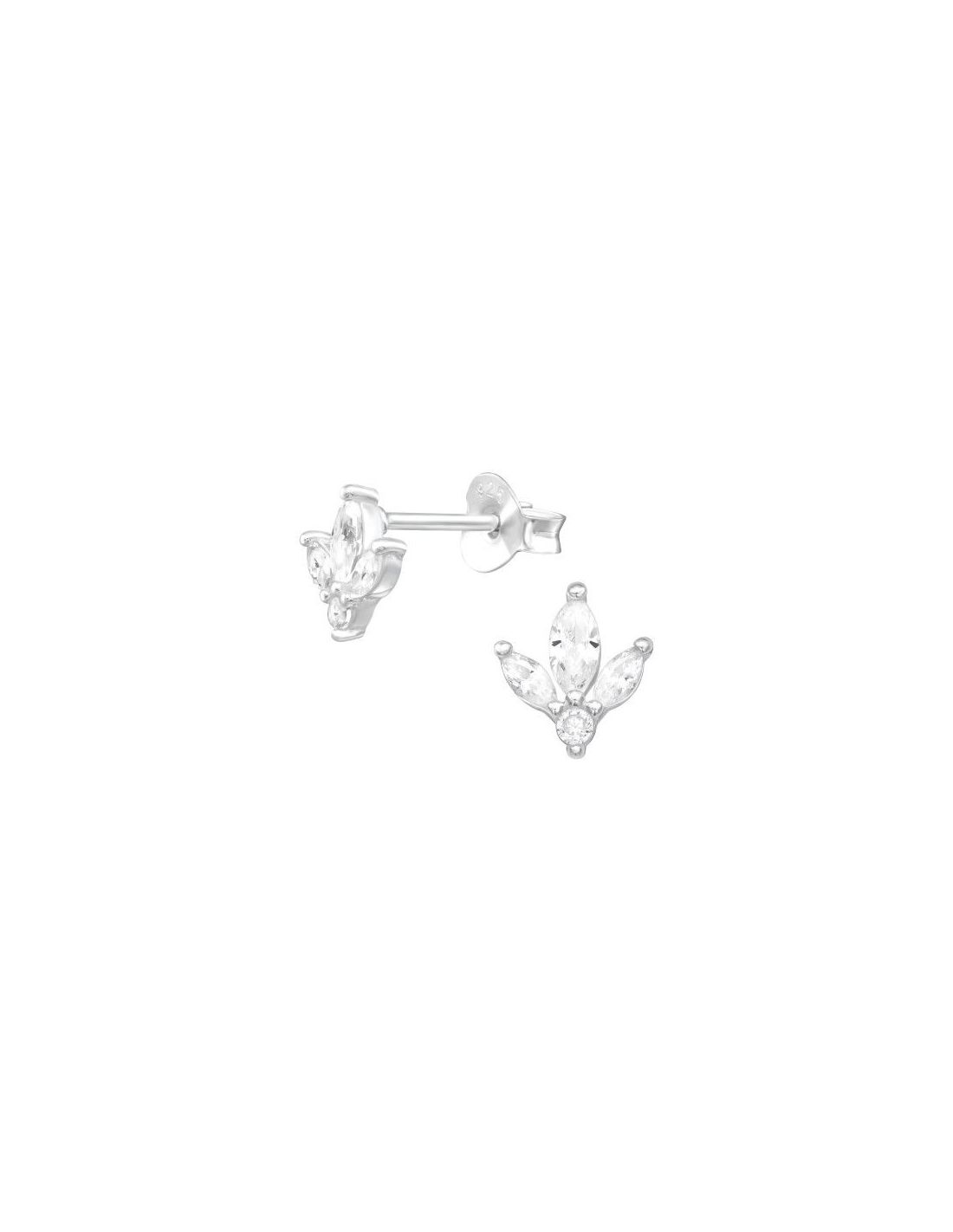 Aros de Plata Leaf Cubic Zirconia 7...